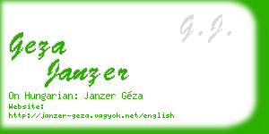 geza janzer business card